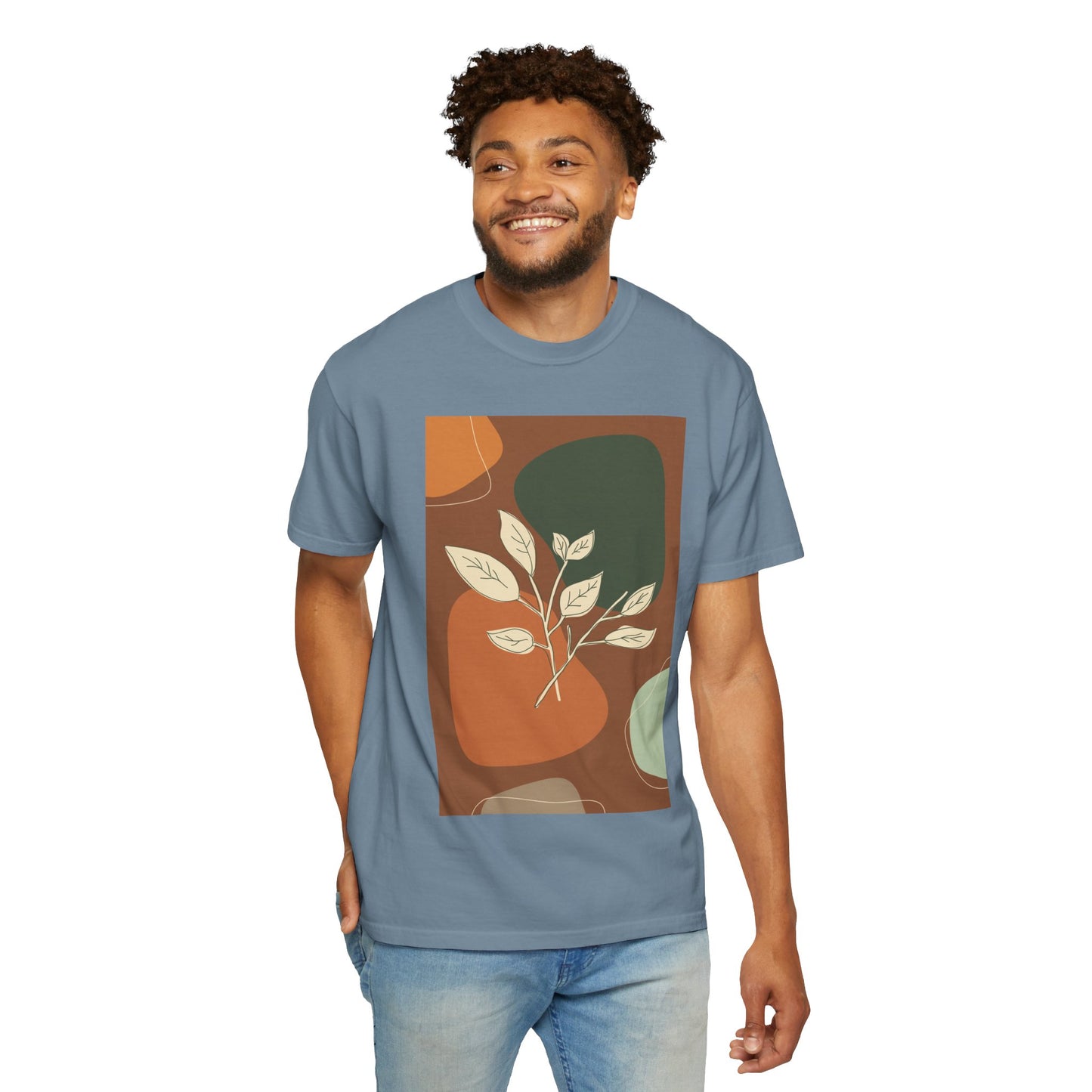 Boho Leafy T-Shirt, Unisex Short Sleeve Tee, Casual Wear, Earthy Aesthetic, Gifts for Nature Lovers, Comfortable Everyday Style