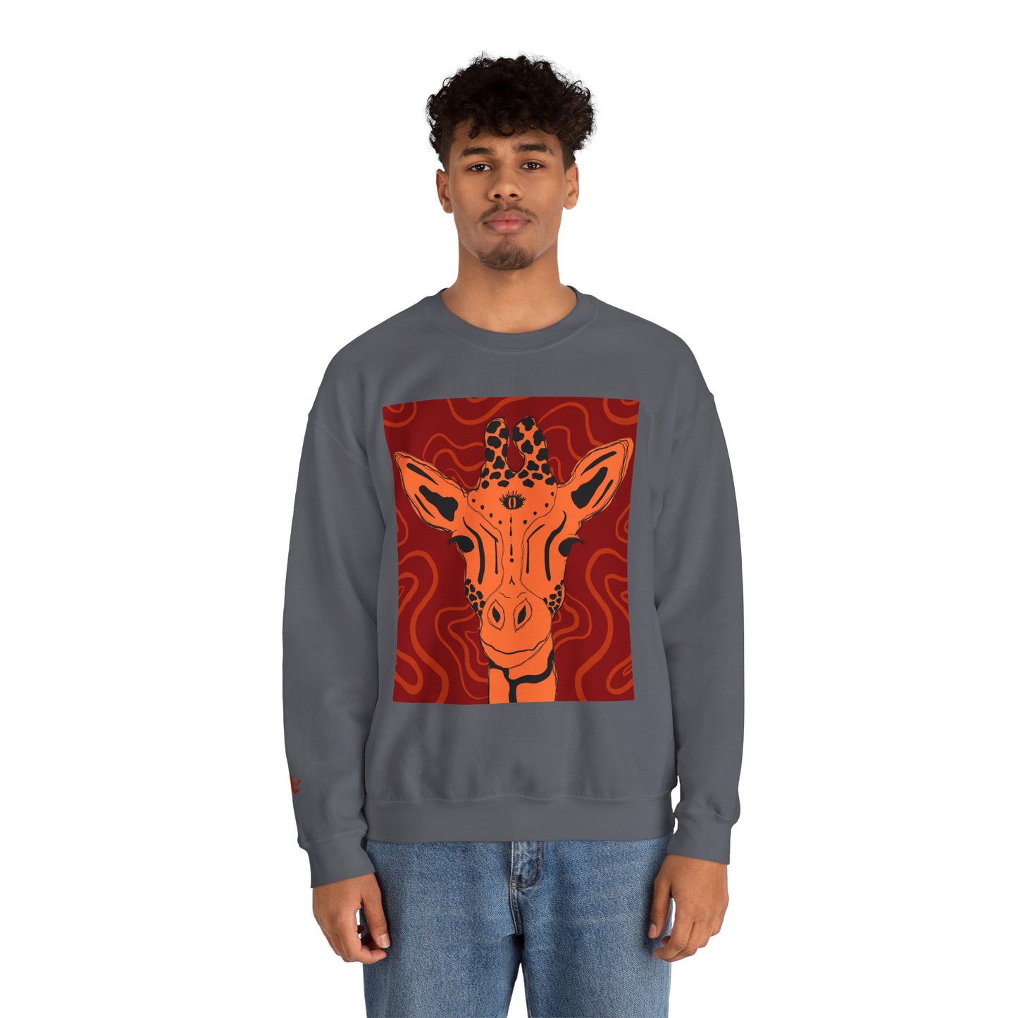 Giraffe Art Crewneck Sweatshirt, Cozy Giraffe Sweatshirt, Animal Lover Gift, Unique Sweatshirt for Friends, Cute Animal Apparel