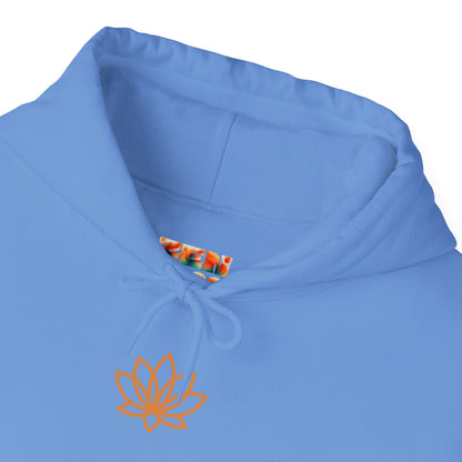 Serene Adventure Hoodie with Lotus Design, Eco-Friendly Sweatshirt for Outdoors, Yoga, Surfing, Beach Days, Mindfulness, Gift for Her, Gift for Him, Kayak Sweatshirt, Outdoor Designs