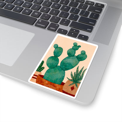 Whimsical Cactus Stickers, Cute Plant Decor, Laptop Stickers, Nature Lover Gifts, Boho Home Aesthetic