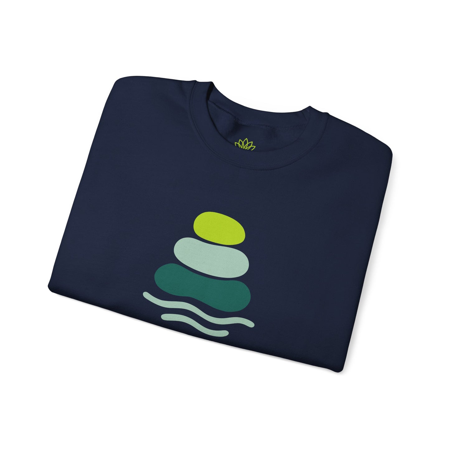 Serene Stones Unisex Crewneck Sweatshirt, Cozy Sweatshirt, Relaxation Apparel, Casual Wear, Mindfulness Gift