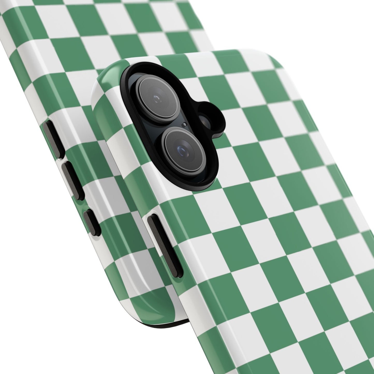 Stylish Phone Case - Green Checker Print, Trendy Phone Cover, Unique Gift, Modern Accessories, Eco-Friendly Case