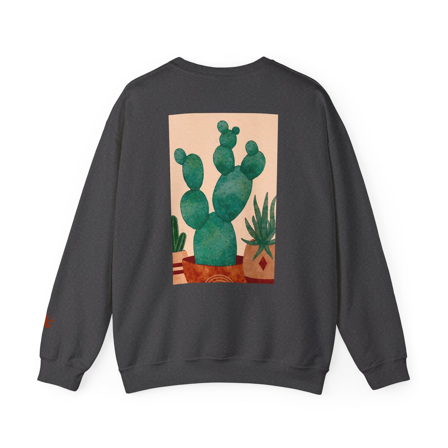 Cactus Art Crewneck Sweatshirt - Cozy unisex pullover, perfect for plant lovers, everyday wear, gifts for him/her, and casual outings