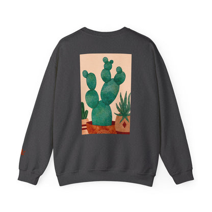 Cactus Art Crewneck Sweatshirt - Cozy unisex pullover, perfect for plant lovers, everyday wear, gifts for him/her, and casual outings