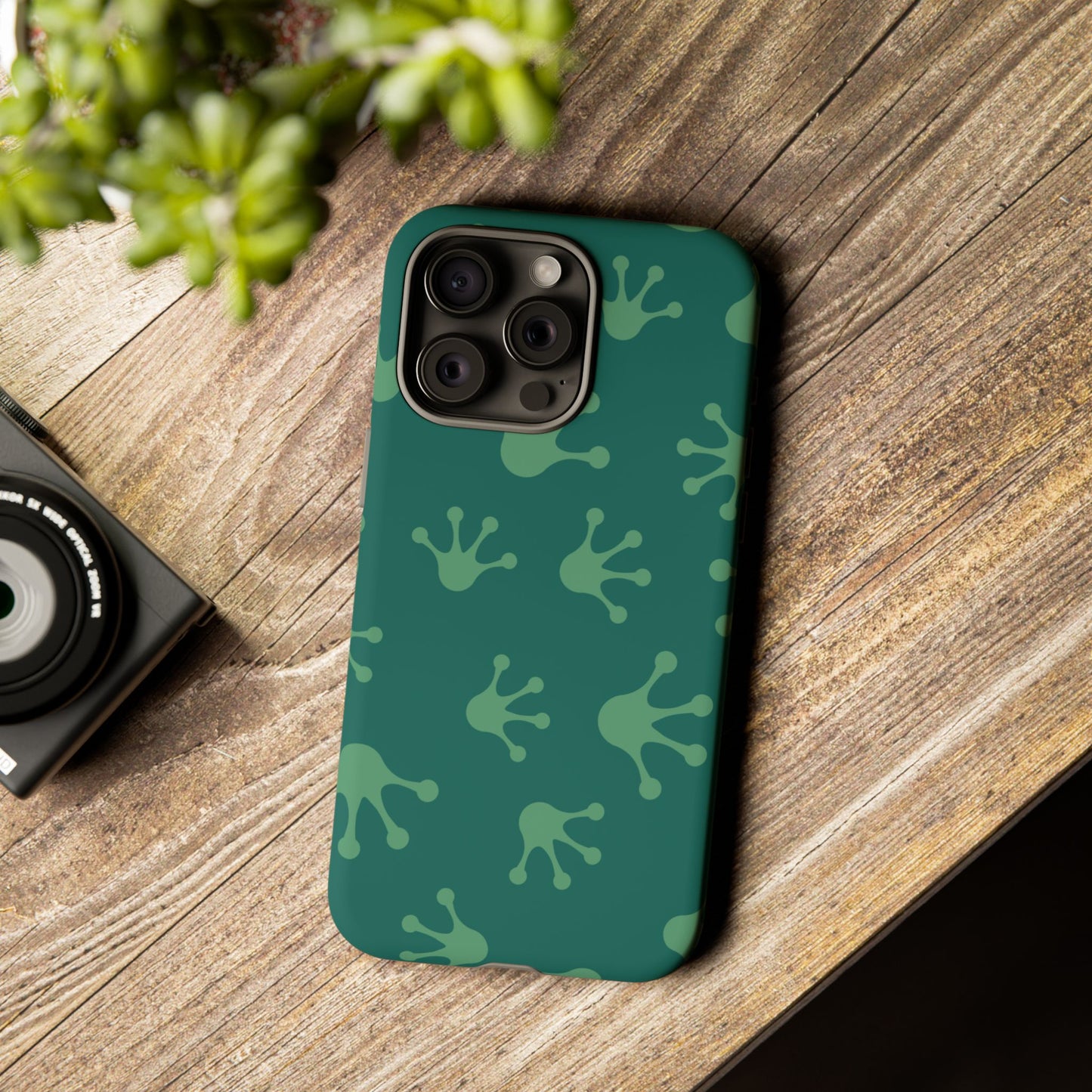 Frog Print Phone Case, Nature Lover Gift, Eco-Friendly Cover, Fun Green Design, Unique Frog Accessories