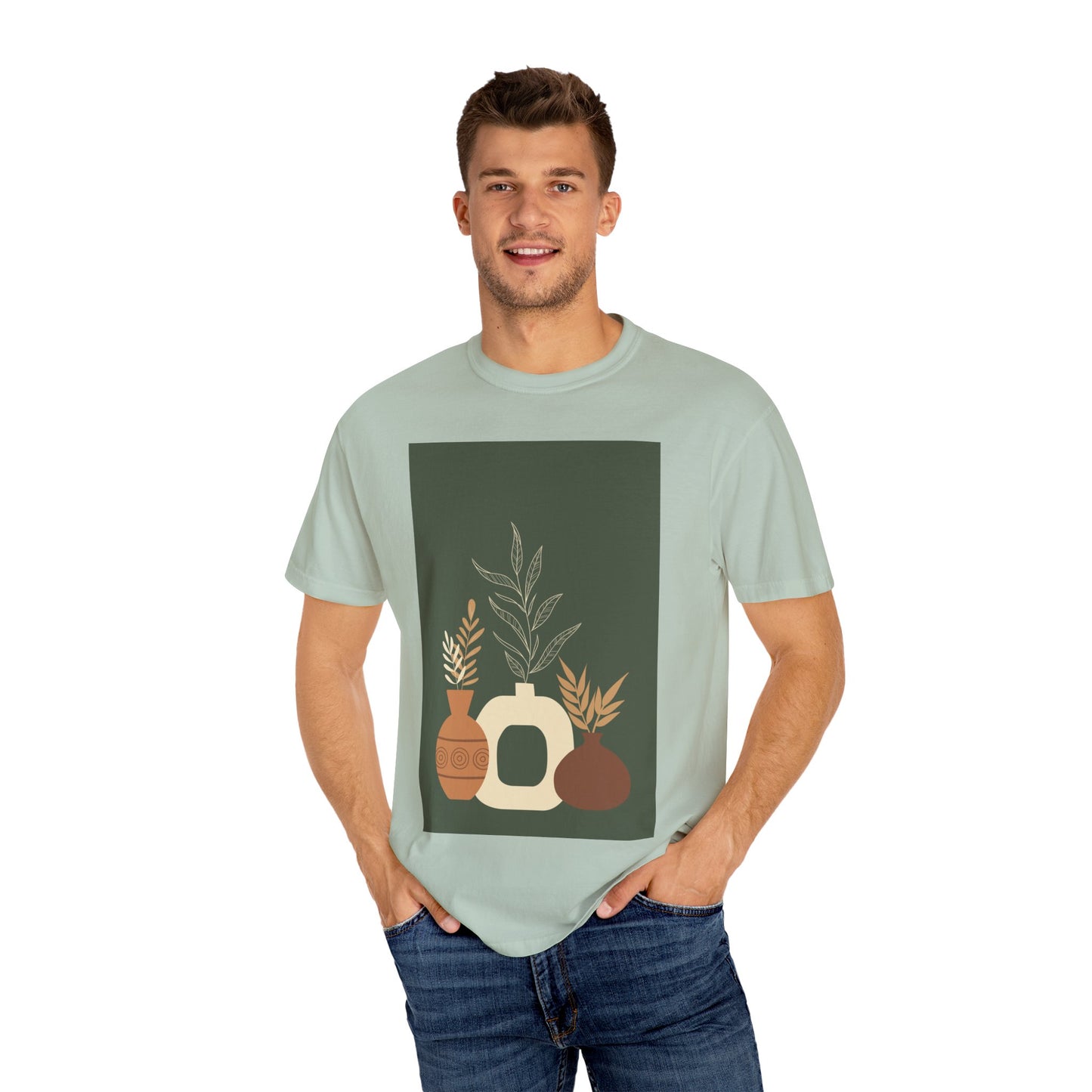 Earthy Bohemian T-Shirt with Botanical Design, Casual Tee for Nature Lovers, Gift for Plant Enthusiasts, Eco-Friendly Fashion, Everyday Wear