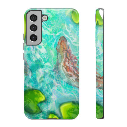Watercolor Phone Case, Nature Lover Gift, Tough Phone Cover, Phone Accessory, Unique Design for Spring/Summer, Lily Pad, Fish Pond