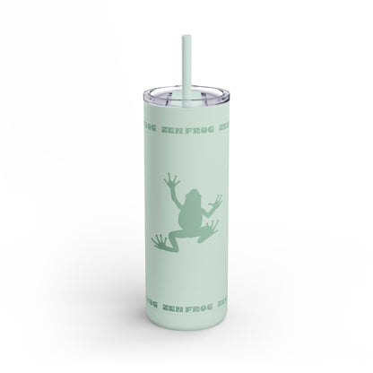 Zen Frog Skinny Tumbler, 20oz - Unique Drinkware for Nature Lovers, Eco-friendly Gift, Travel Cup, Summer Hydration, Stylish Reusable Cup