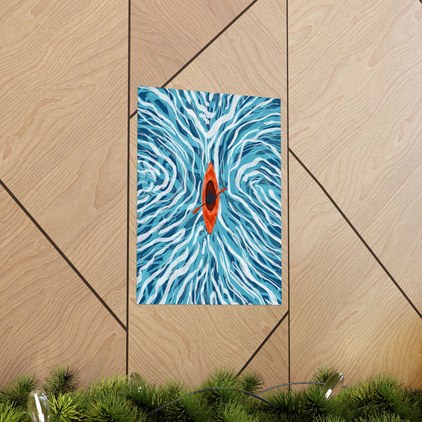 Vibrant Kayaking Poster Print, Adventure Wall Art, Calm Waters Decor, Gift for Outdoor Lovers, Home Office Accent