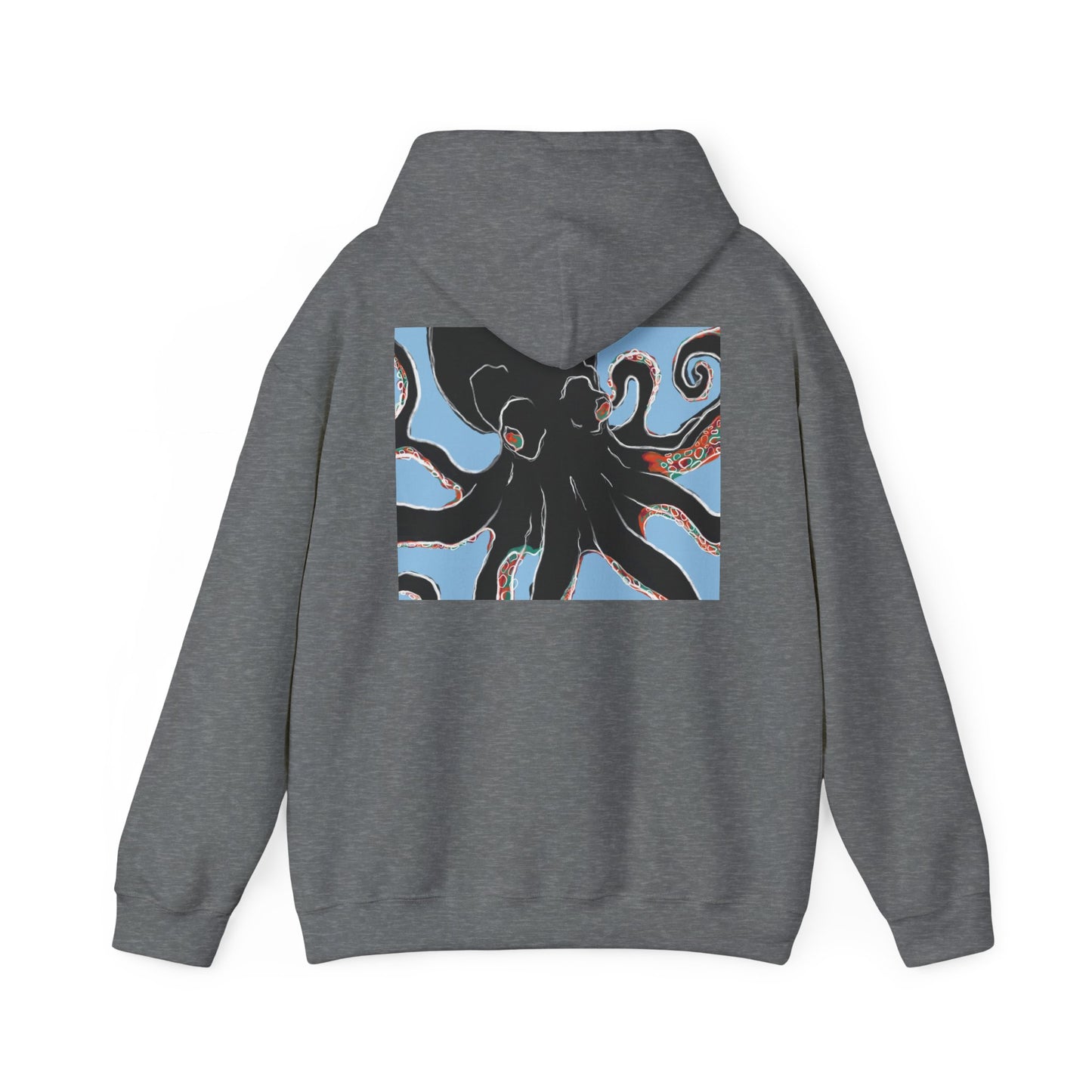 Zen Frog Octopus Unisex Heavy Blend Hooded Sweatshirt, Cozy Graphic Hoodie, Gift for Ocean Lovers, Unique Casual Wear, Relaxed Style