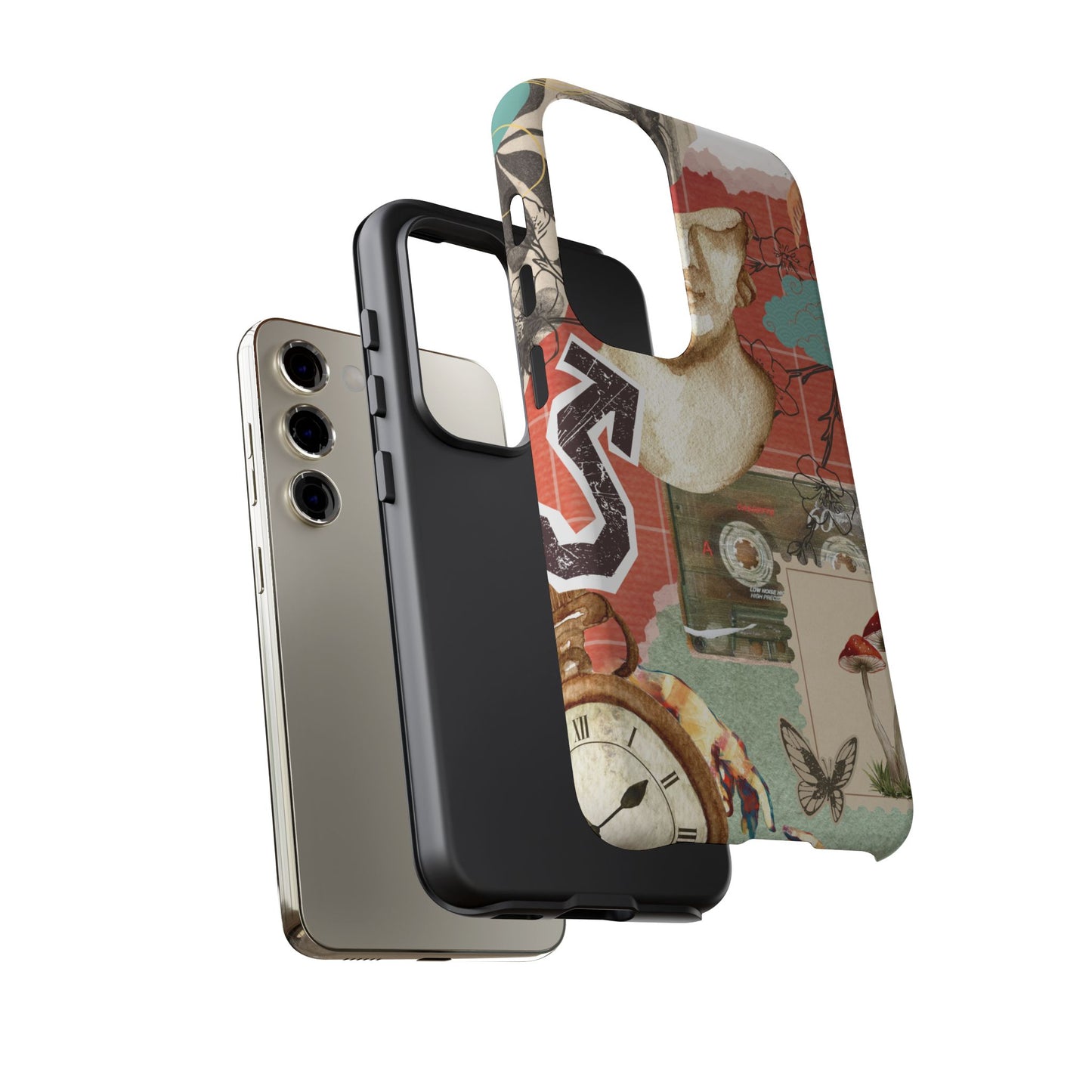 Artistic iPhone Case, Tough Cases with Vintage Design, Unique Phone Cover, Gift for Art Lovers, Protective Case for All Occasions, Vintage Collage Art