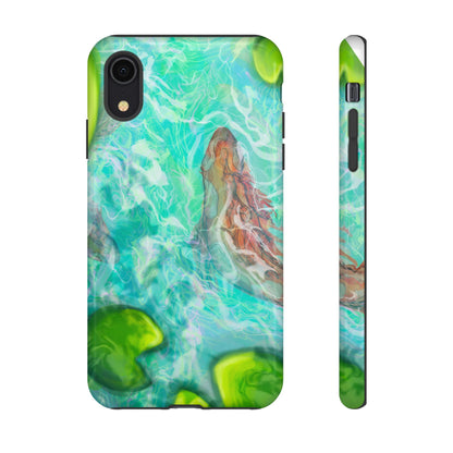 Watercolor Phone Case, Nature Lover Gift, Tough Phone Cover, Phone Accessory, Unique Design for Spring/Summer, Lily Pad, Fish Pond