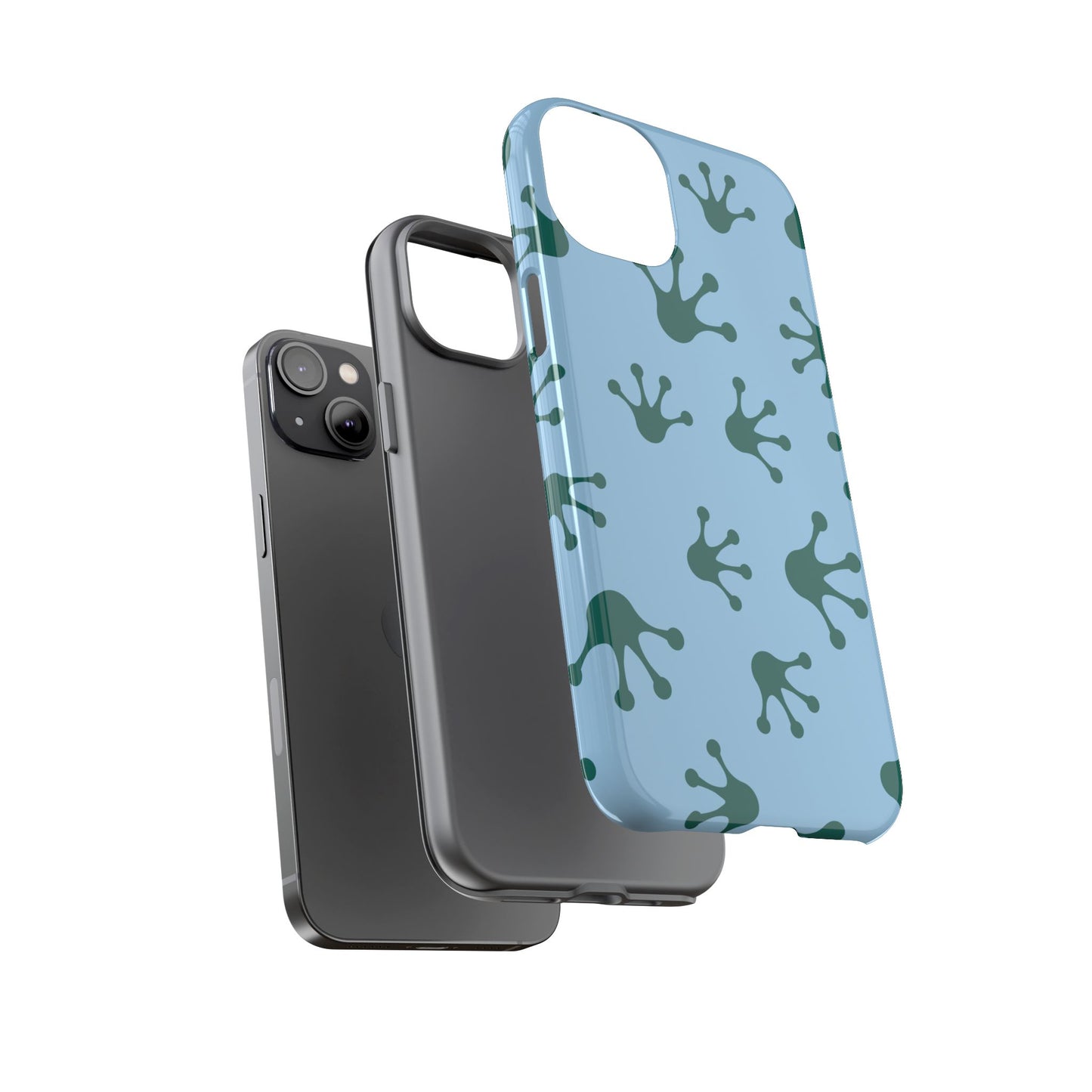 Frog Pattern Phone Case, Tough Cases for Nature Lovers, Unique Gift for Kids, Eco-Friendly Accessories, Stylish Cell Phone Cover, Cute Frog Print Pattern, Artsy Phone Cases