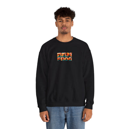 Zen Frog Crewneck Sweatshirt | Cozy Unisex Pullover for Relaxation, Ideal Gift for Nature Lovers, Perfect for Lounging and Casual Outings, Moon, Gift for Him, Gift for Her