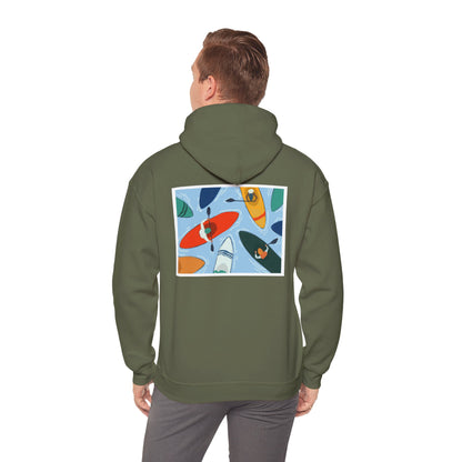 Serene Adventure Hoodie with Lotus Design, Eco-Friendly Sweatshirt for Outdoors, Yoga, Surfing, Beach Days, Mindfulness, Gift for Her, Gift for Him, Kayak Sweatshirt, Outdoor Designs
