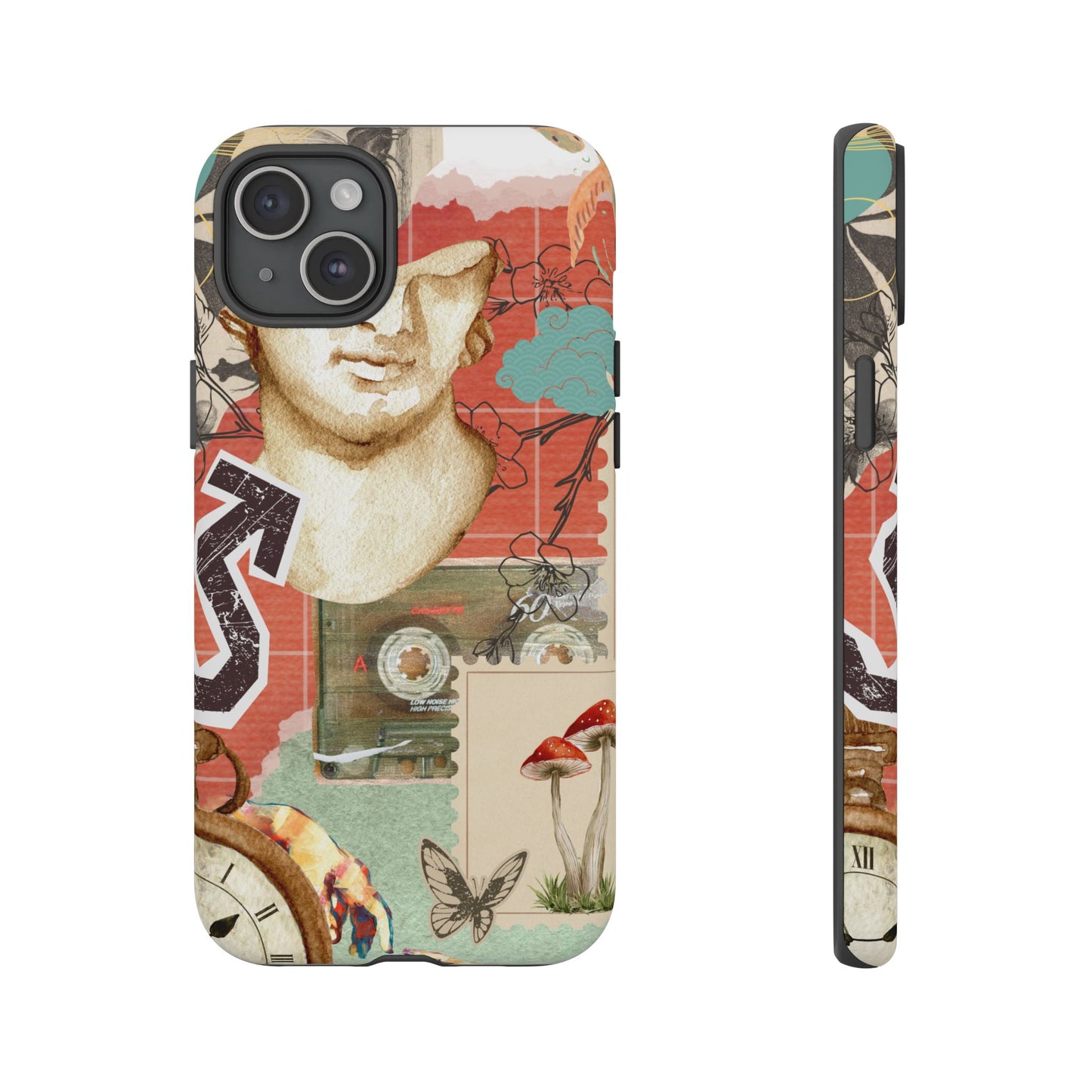 Artistic iPhone Case, Tough Cases with Vintage Design, Unique Phone Cover, Gift for Art Lovers, Protective Case for All Occasions, Vintage Collage Art