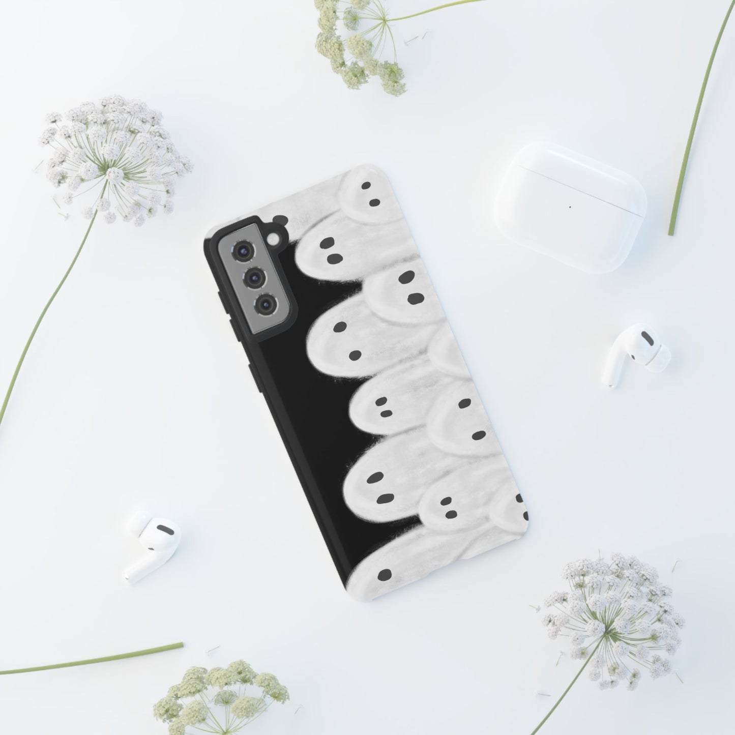 Painted Ghosts Phone Case | Ghostly Tough Phone Case for Spooky Style, Halloween Gift, Phone Cover, Ghost Theme, Unique Accessory, Spooky Season, Viral Painted Ghosts Inspired Design
