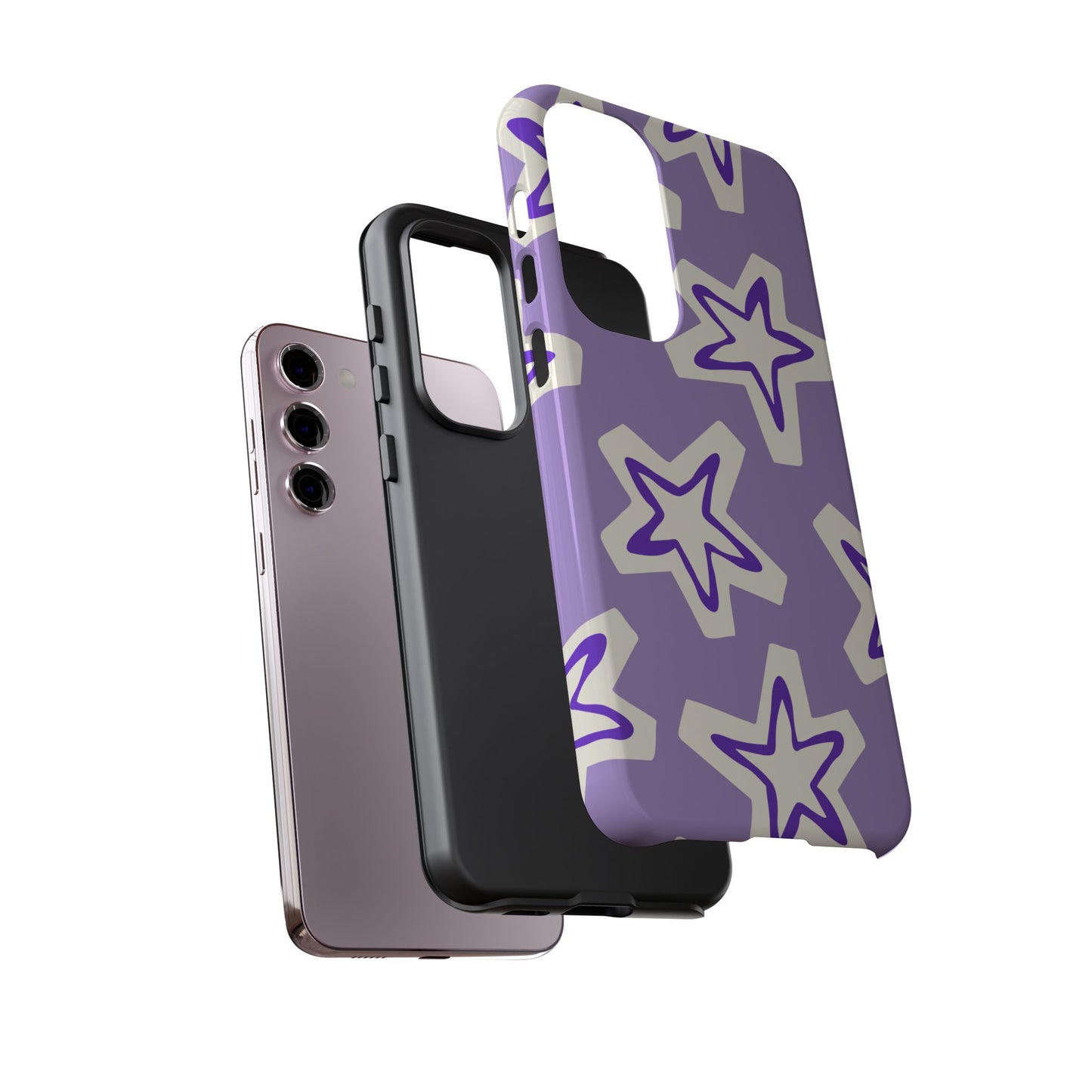 Starry Pattern Phone Case, Cute Star Design, Tough Phone Cover, Gifts for Her, Stylish Phone Accessory