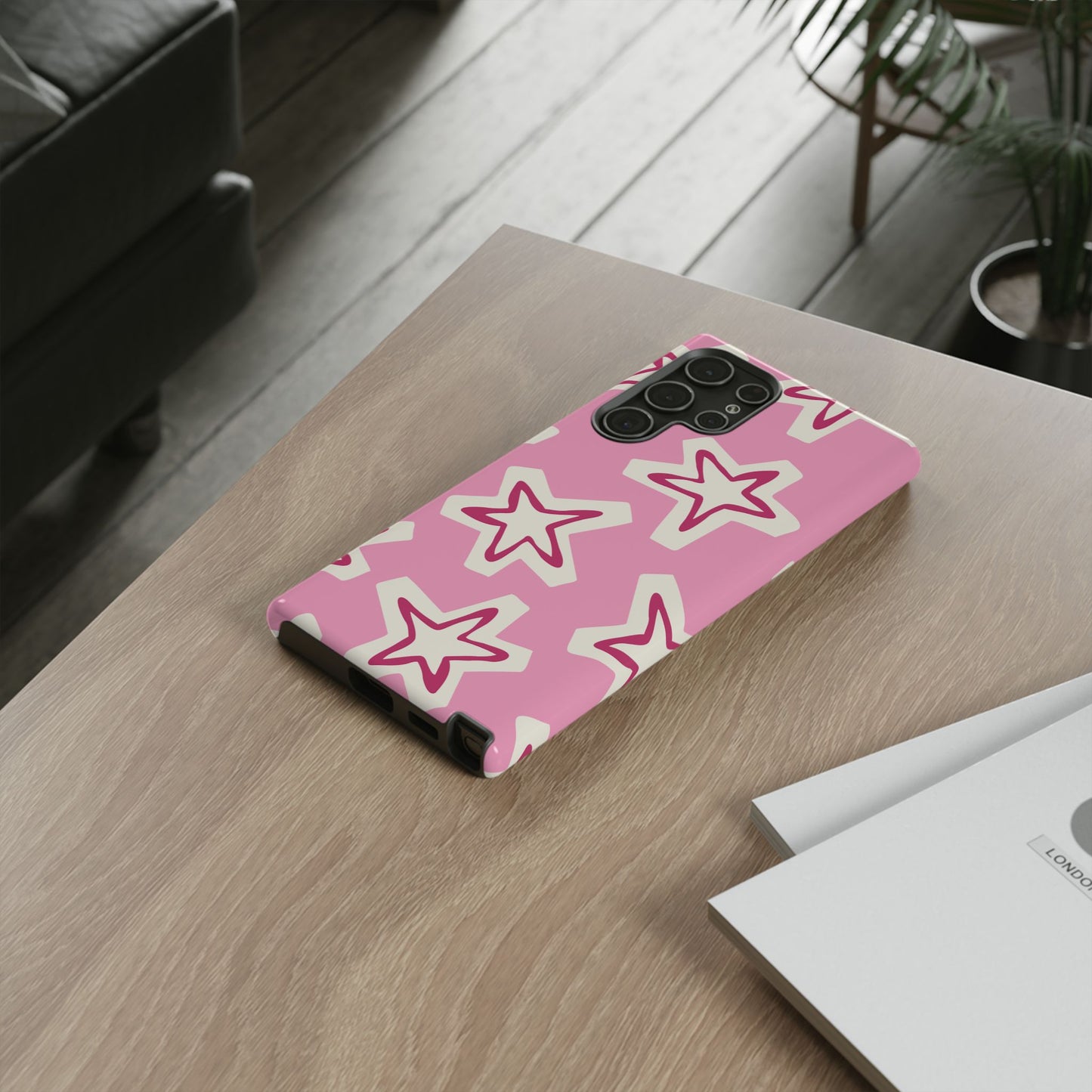 Starry Pink Phone Case | Tough Cases for Trendy Protection, Cute Gift, Fun Design, Holiday Match, Everyday Use