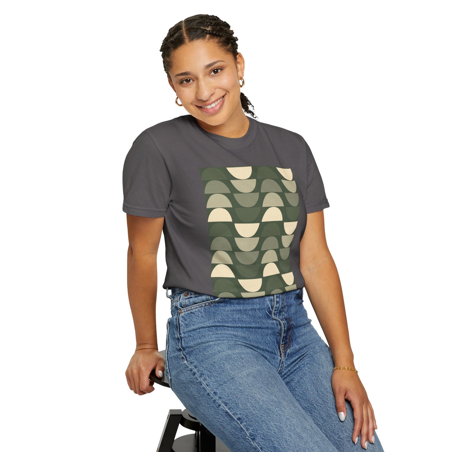 Stylish Unisex Garment-Dyed T-Shirt with Abstract Wave Design, Casual Wear, Graphic Tee, Unique Fashion, Gift for Him/Her