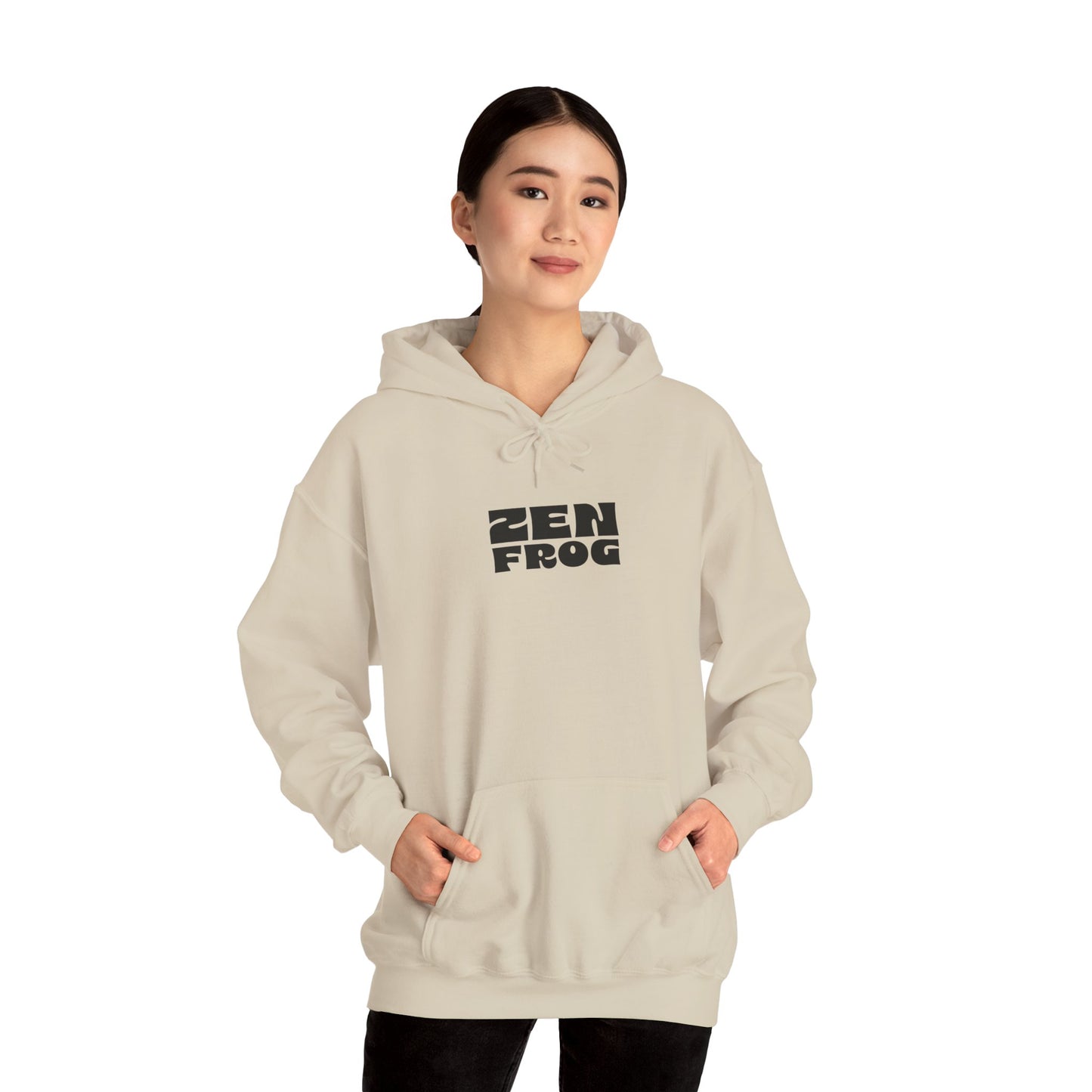 Zen Frog Octopus Unisex Heavy Blend Hooded Sweatshirt, Cozy Graphic Hoodie, Gift for Ocean Lovers, Unique Casual Wear, Relaxed Style