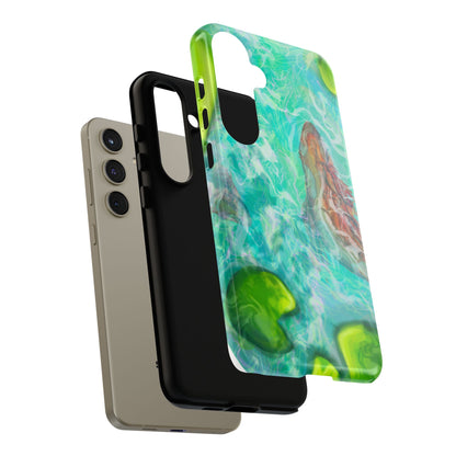 Watercolor Phone Case, Nature Lover Gift, Tough Phone Cover, Phone Accessory, Unique Design for Spring/Summer, Lily Pad, Fish Pond