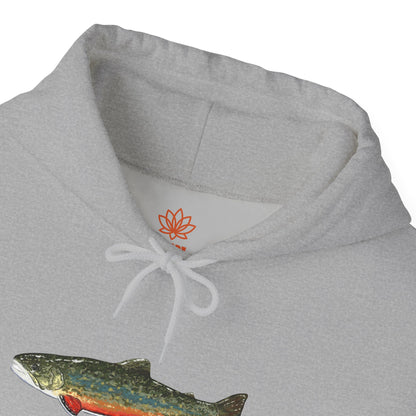 Trout Design Heavy Blend Hoodie, Fishing Gift, Outdoor Apparel, Comfortable Sweatshirt, Unisex Hoodie, Casual Fishing Wear