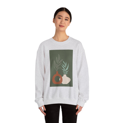 Botanical Minimalist Crewneck Sweatshirt, Cozy Unisex Pullover, Nature-Inspired Gift, Fall Fashion, Comfortable Layering Piece