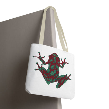Frog Art Tote Bag, Eco-Friendly Shopping Bag, Nature Lover Gift, Stylish Reusable Tote, Unique Animal Print Purse