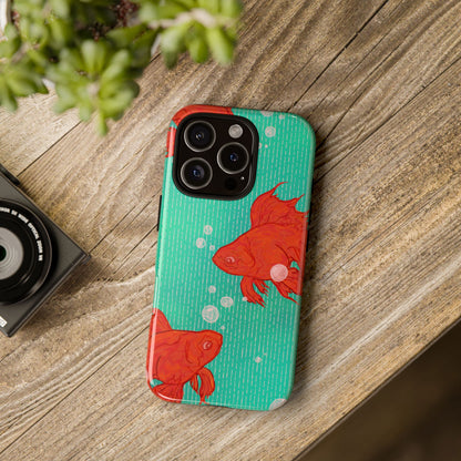 Vibrant Goldfish Phone Case, Colorful iPhone Cover, Ocean Vibe Accessory, Unique Gift for Fish Lovers, Cute Phone Cases