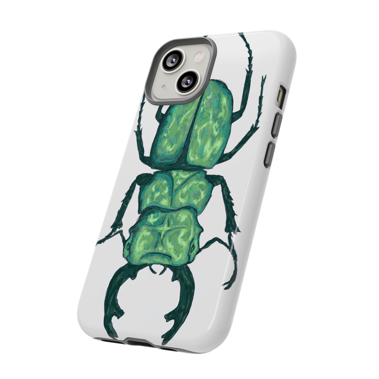 Green Beetle Phone Case - Tough Cases, Insect Lover Gift, Nature Lover Accessory, Unique Phone Cover, Eco-Friendly Design