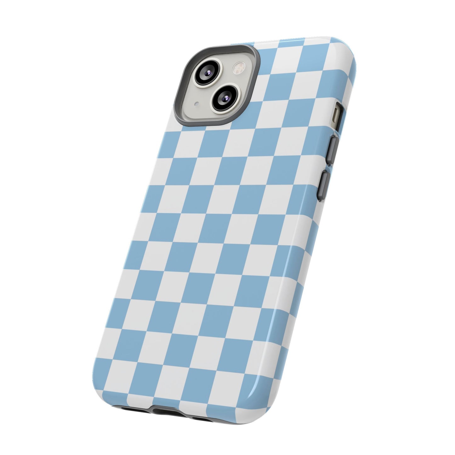 Blue Checkered Phone Case, Tough Phone Cover, Stylish Mobile Protector, Unique Gift for Him/Her, Trendy Accessories for Holidays