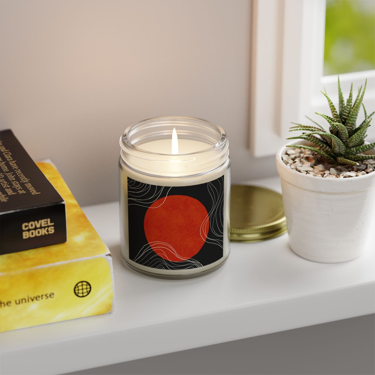 Artistic Scented Candle - Coconut Apricot Wax, Abstract Home Decor, Relaxation Gift, Aromatherapy, Modern Candle Holder