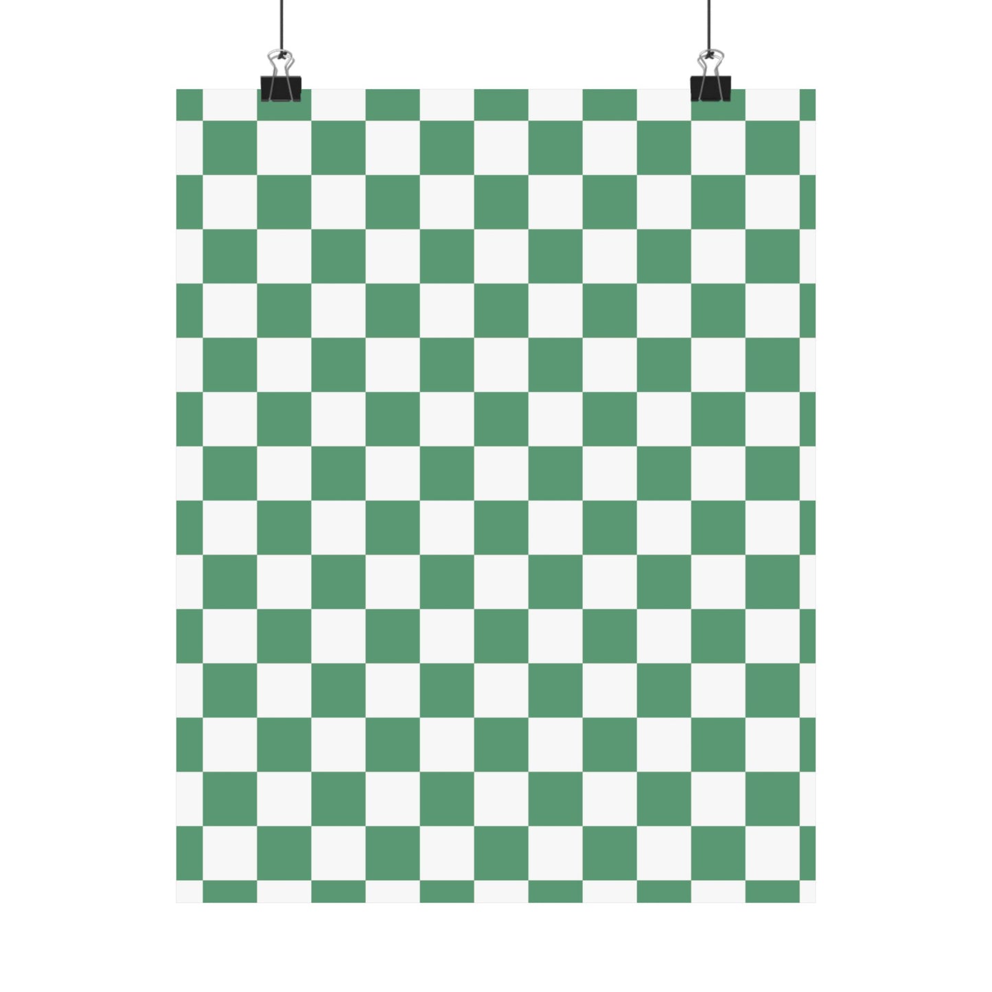 Green Checkerboard Matte Vertical Posters | Home Decor, Wall Art, Living Room Accent, Patterned Prints, Gift for Art Lovers