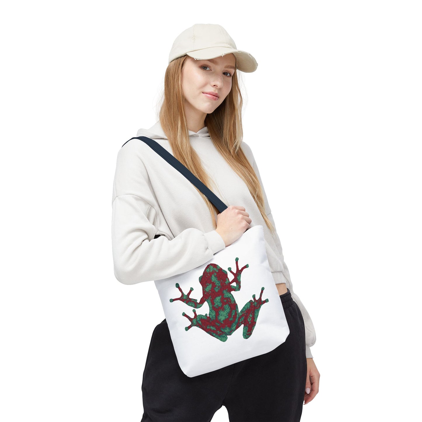 Frog Art Tote Bag, Eco-Friendly Shopping Bag, Nature Lover Gift, Stylish Reusable Tote, Unique Animal Print Purse