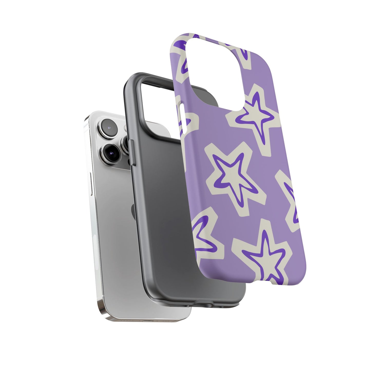 Starry Pattern Phone Case, Cute Star Design, Tough Phone Cover, Gifts for Her, Stylish Phone Accessory