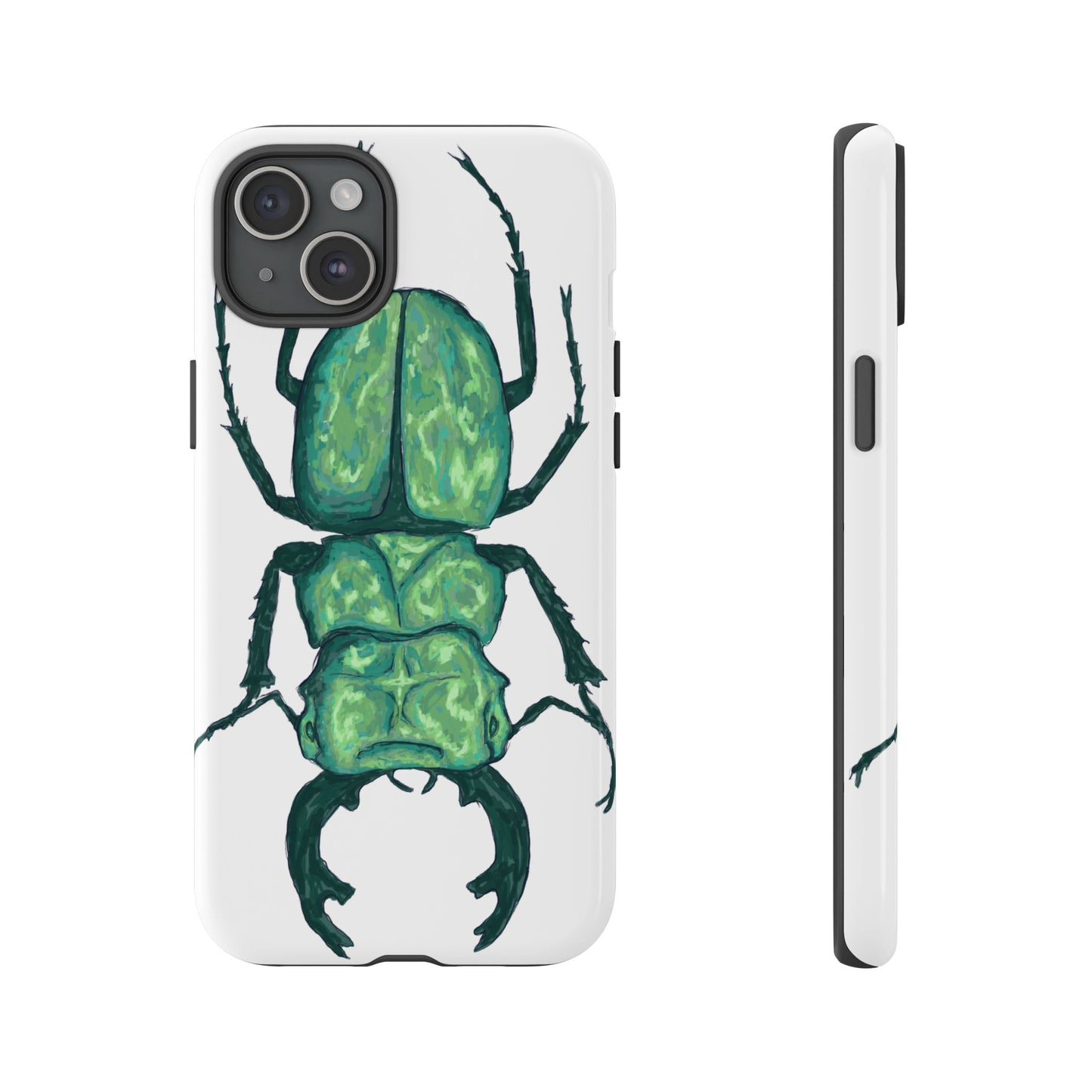 Green Beetle Phone Case - Tough Cases, Insect Lover Gift, Nature Lover Accessory, Unique Phone Cover, Eco-Friendly Design