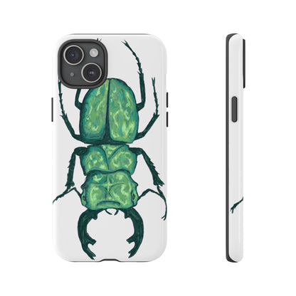 Green Beetle Phone Case - Tough Cases, Insect Lover Gift, Nature Lover Accessory, Unique Phone Cover, Eco-Friendly Design