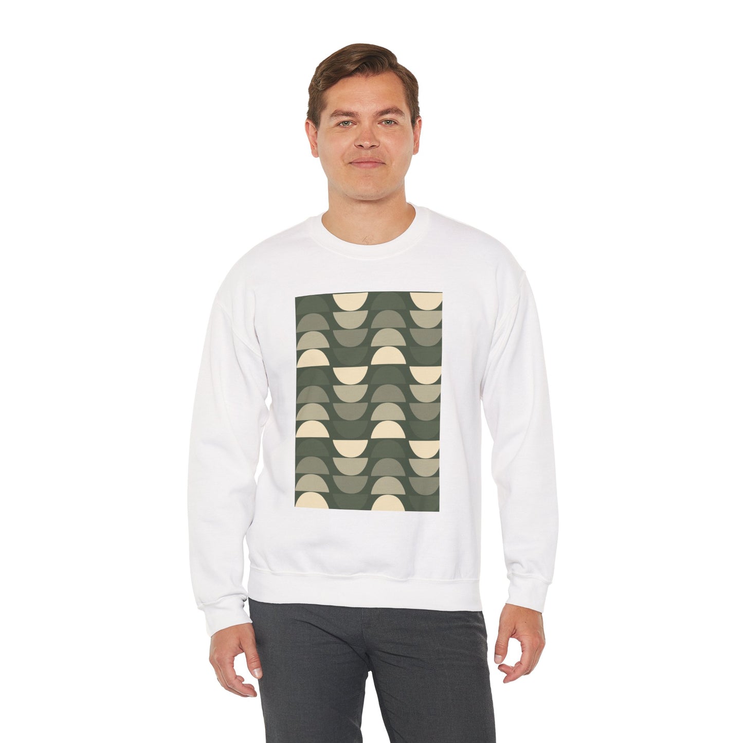 Stylish Geometric Crewneck Sweatshirt for Relaxed Vibes, Cozy Layer, Unisex Fashion Piece, Perfect Gift for Art Lovers, Casual Wear