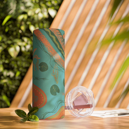 Vibrant Skinny Tumbler, Colorful Drinkware, Reusable Travel Mug, Eco-friendly Gift, Summer Hydration Cup, Stylish Beverage Container