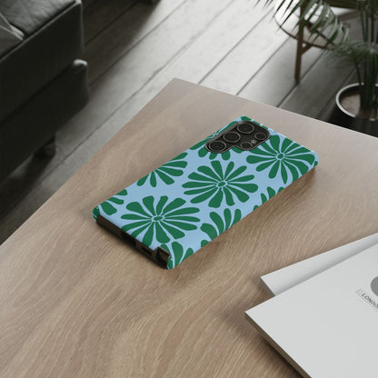 Stylish iPhone Case, Floral Phone Cover, Tough Phone Cases, Green Daisy Design, Unique Gift for Her, Spring Accessories