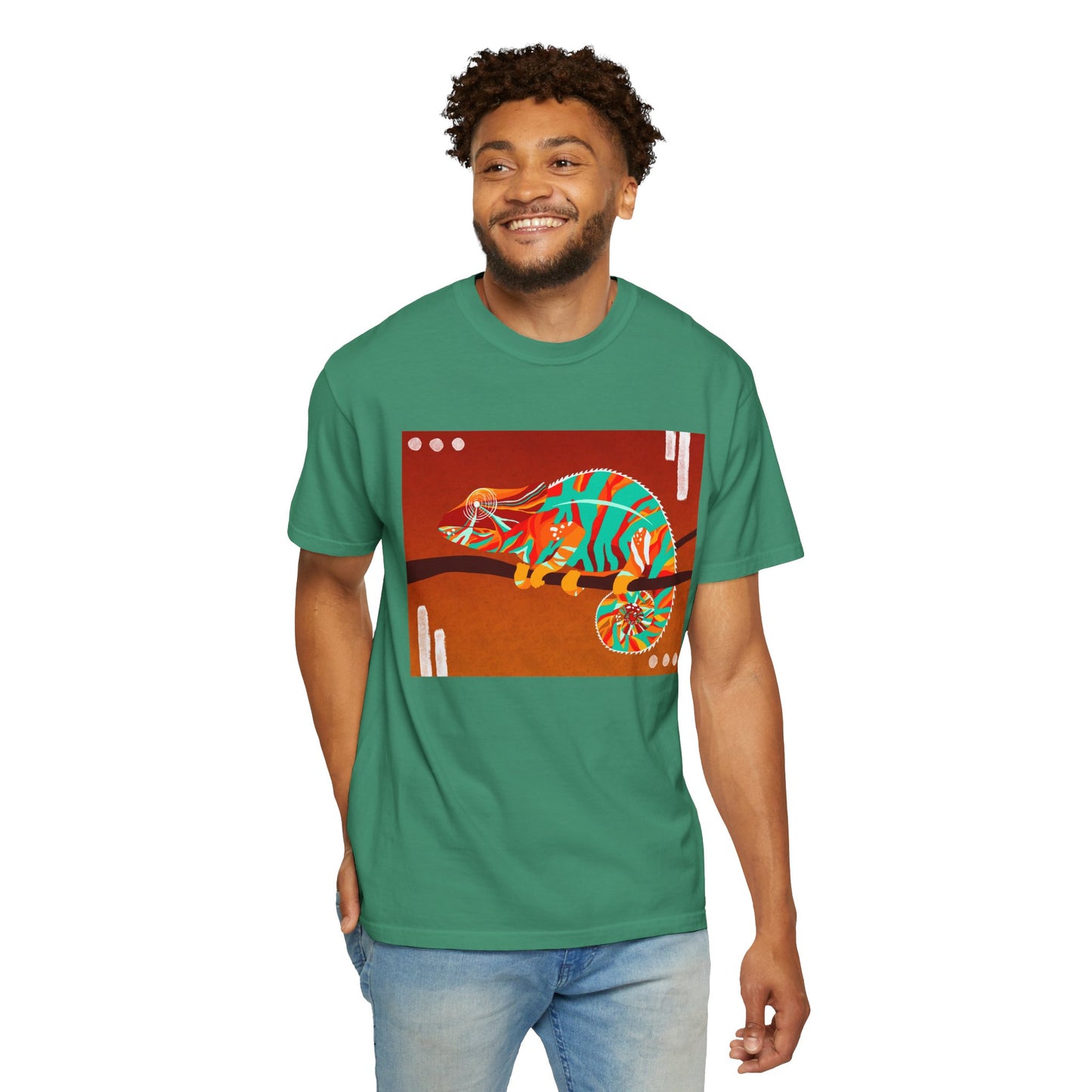 Vibrant Chameleon T-Shirt | Eco-friendly Fashion Tee, Unisex Graphic Tee, Animal Lover Shirt, Gift for Nature Enthusiasts