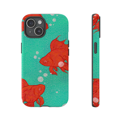 Vibrant Goldfish Phone Case, Colorful iPhone Cover, Ocean Vibe Accessory, Unique Gift for Fish Lovers, Cute Phone Cases