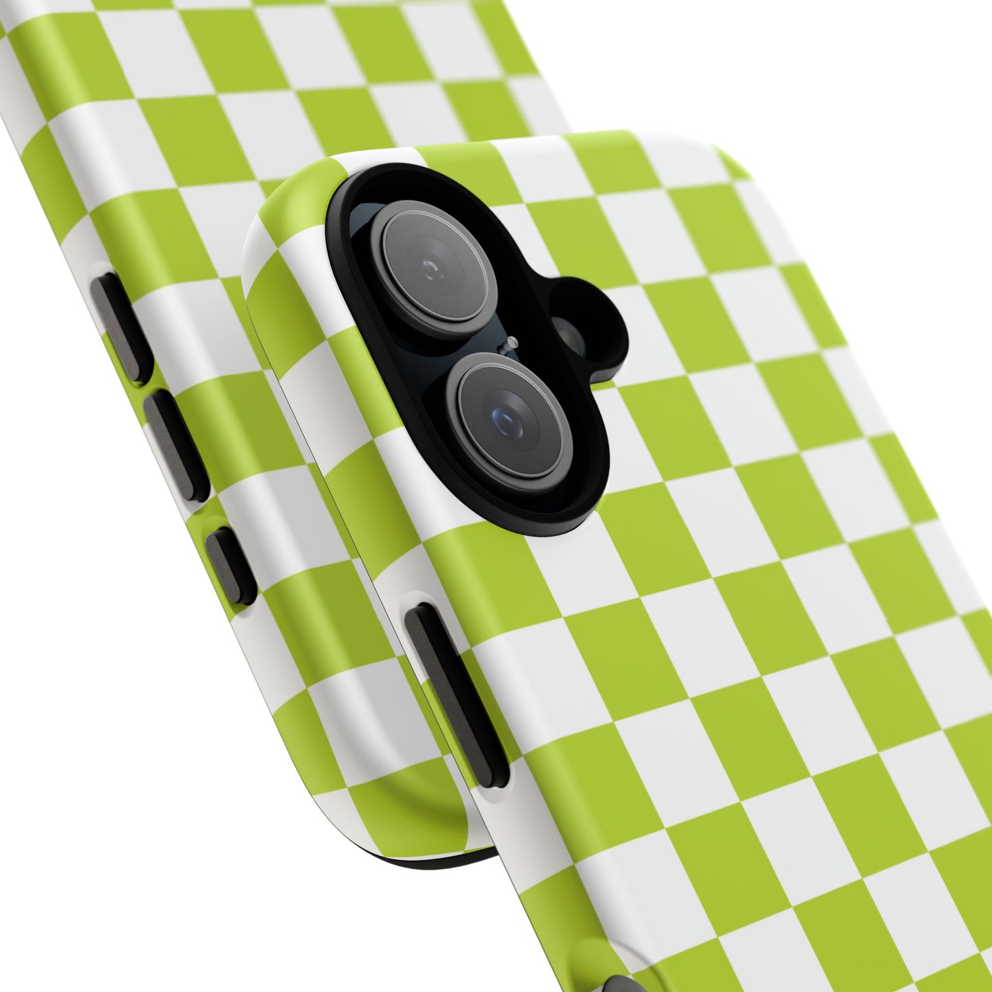 Lively Checker Pattern Phone Case | Tough Cases, Green Checkered Design, Unique Cell Phone Cover, Trendy Accessory, Gift Idea