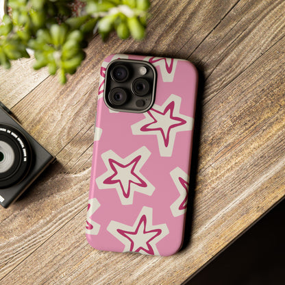 Starry Pink Phone Case | Tough Cases for Trendy Protection, Cute Gift, Fun Design, Holiday Match, Everyday Use