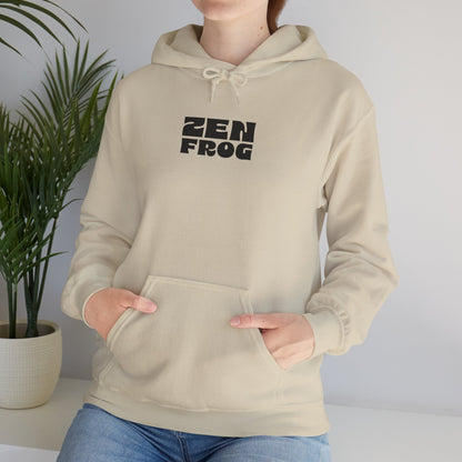Zen Frog Octopus Unisex Heavy Blend Hooded Sweatshirt, Cozy Graphic Hoodie, Gift for Ocean Lovers, Unique Casual Wear, Relaxed Style