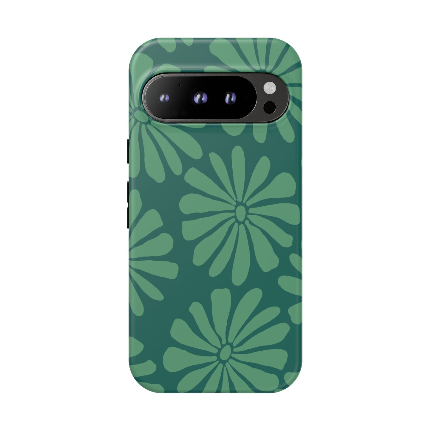 Stylish iPhone Case, Floral Phone Cover, Tough Phone Cases, Green Daisy Design, Unique Gift for Her, Spring Accessories