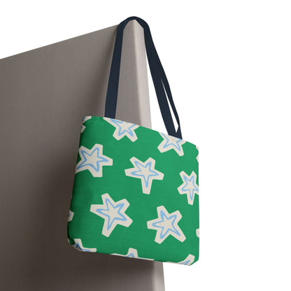 Starry Green AOP Tote Bag | Stylish Grocery Tote, Eco-Friendly Bag, Beach Bag, Weekend Getaway, Custom Design