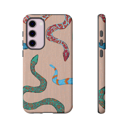Colorful Snake Phone Case, Tough Phone Case, Unique Phone Cover, Animal Print Case, Gifts for Her, Trendy Accessories