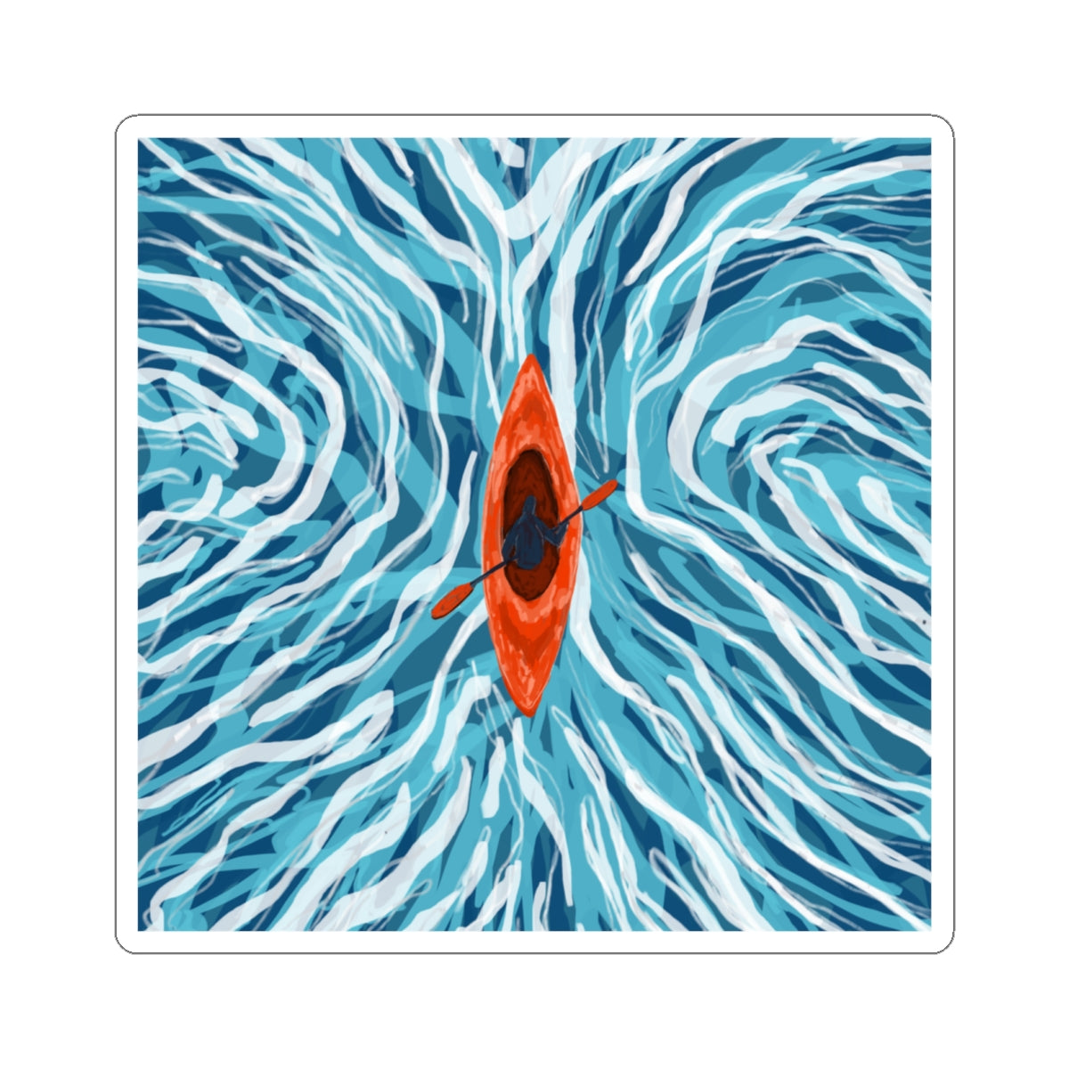 Aquatic Adventure Kiss-Cut Stickers | Kayaking Vibe, Perfect for Water Lovers, Laptop Decor, Travel, and Gift Ideas